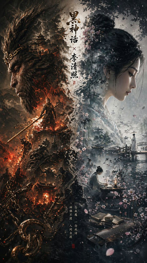 黑神话与李清照交织幻梦 效果图