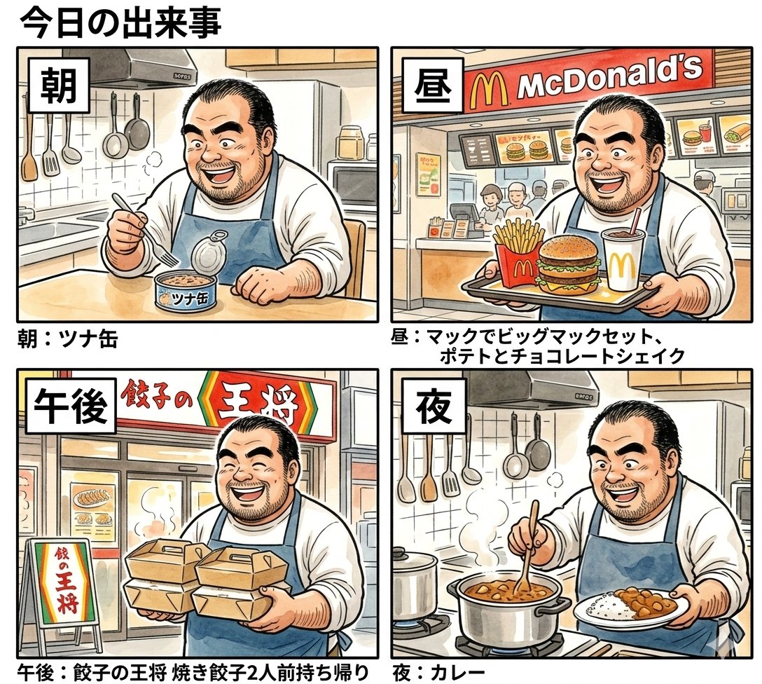 吃货的一天四格美食记录 效果图
