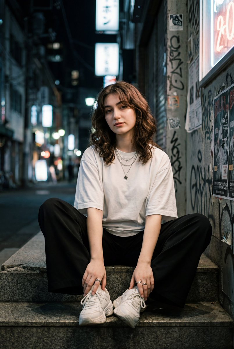 暗夜巷弄里的松弛感街拍 效果图