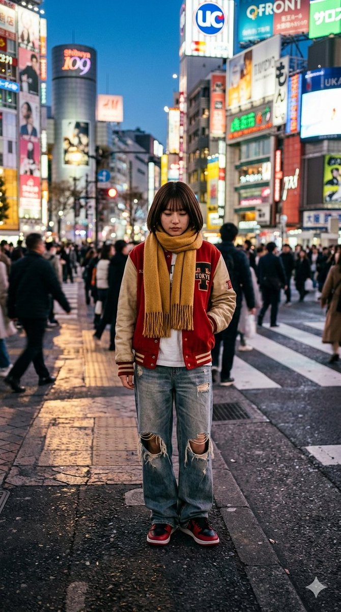 涩谷蓝调时刻的忧郁少女 效果图