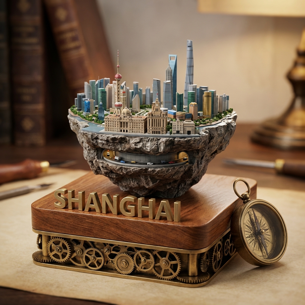 蒸汽朋克上海微缩立体模型 效果图