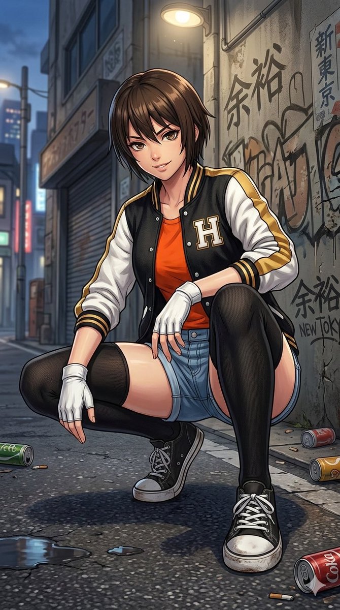 仰视街角的自信女郎 效果图