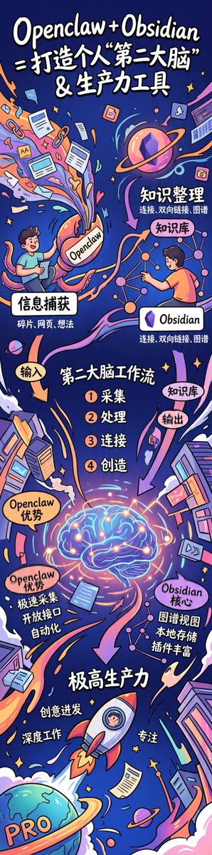 Z世代手写风：打造第二大脑信息图 效果图