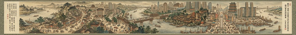 现代都市清明上河图长卷 效果图