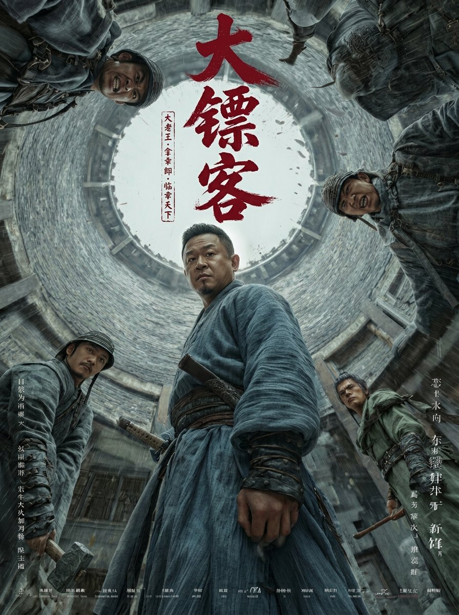 绝境困兽：古风幽井仰拍海报 效果图