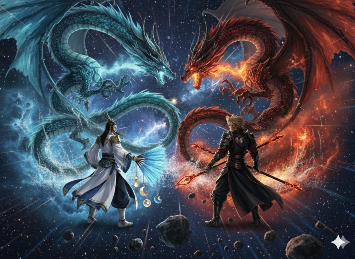 持符咒羽扇的孔明与仲达星际巨龙对决 效果图