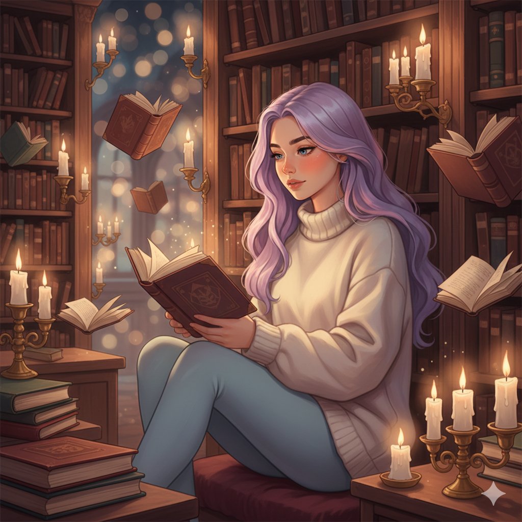 梦幻魔法图书馆的淡紫发少女 效果图