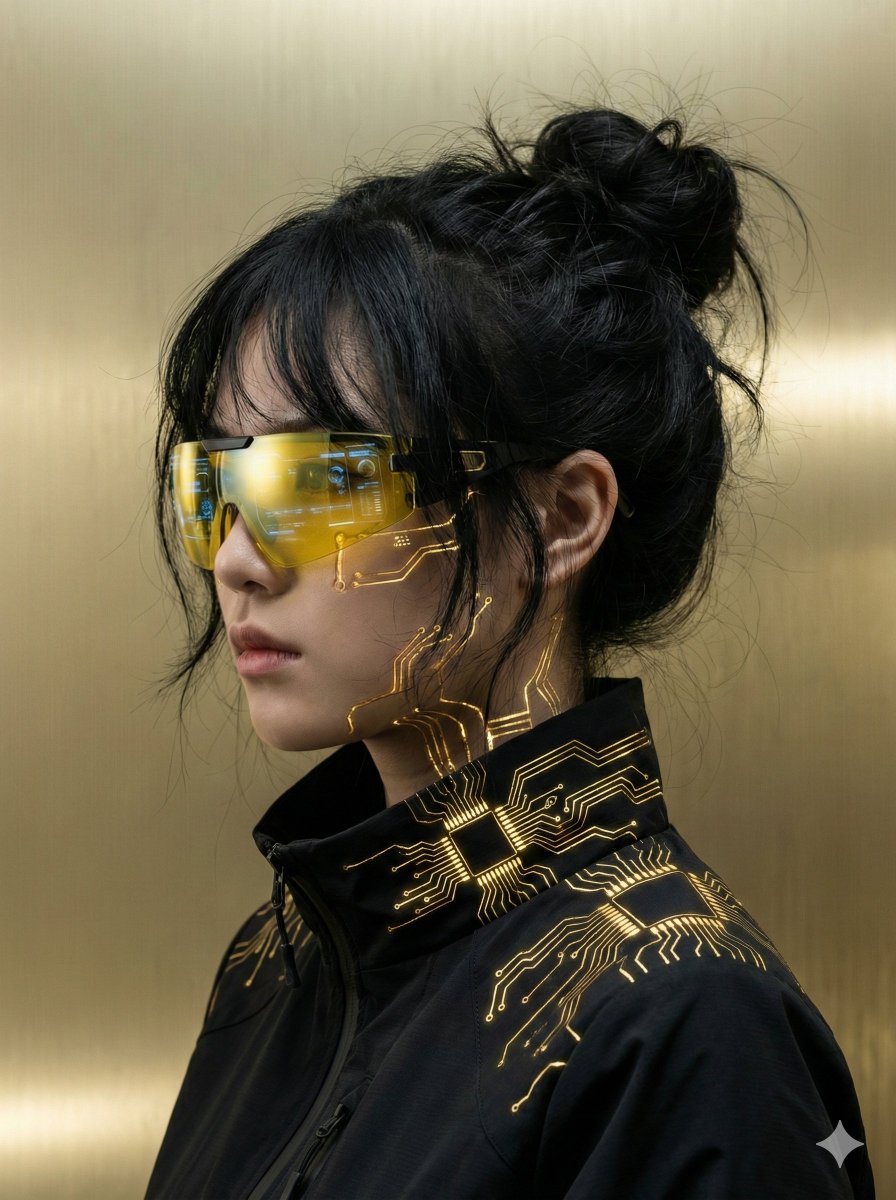 赛博朋克黑金机能风侧颜 效果图