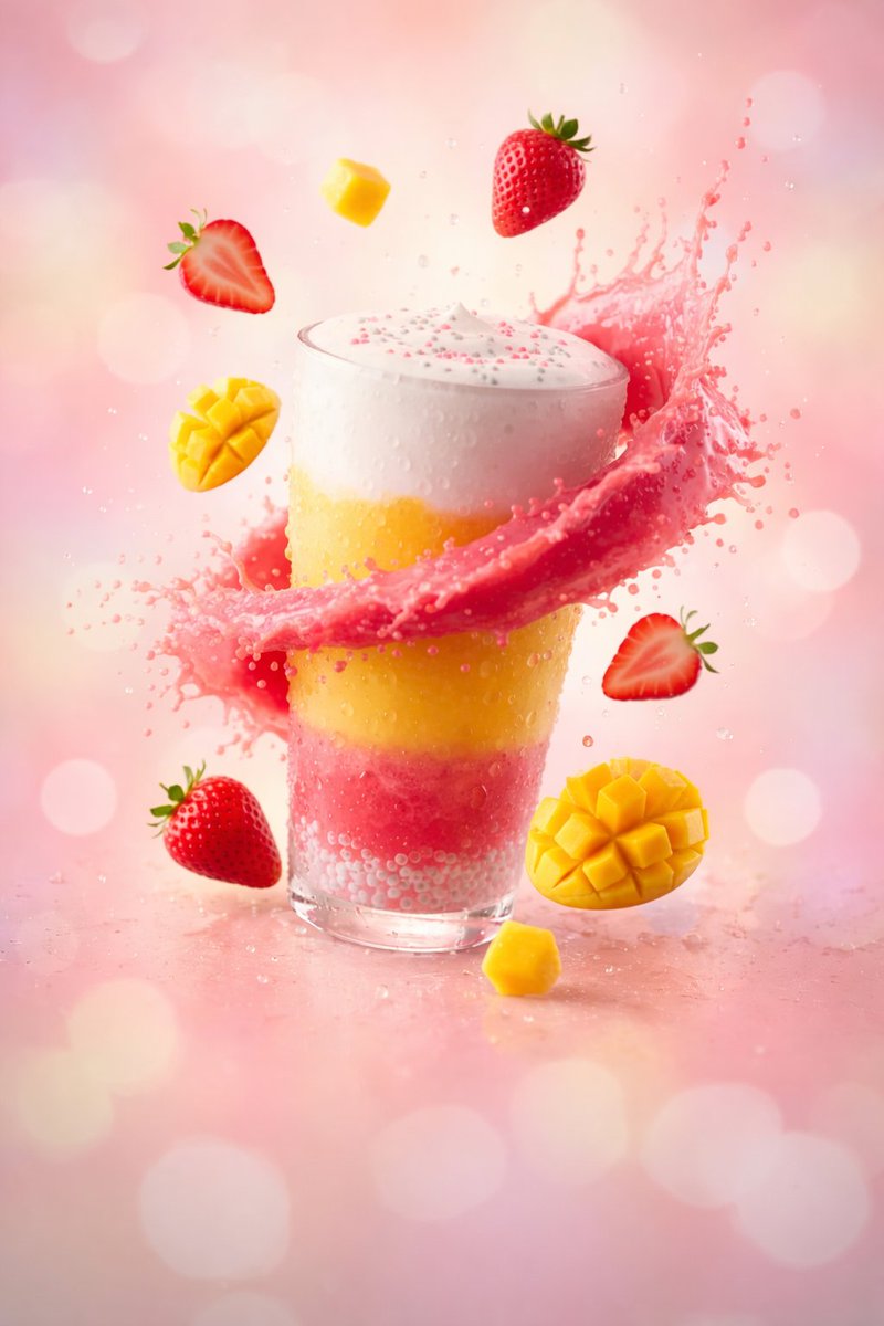 玻璃杯里的夏日清凉风暴 效果图
