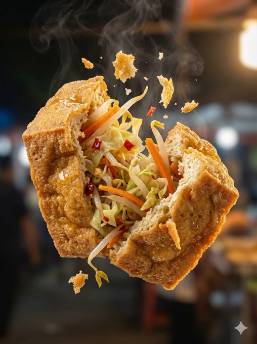 夜市半空炸裂的黄金酥脆小吃 效果图