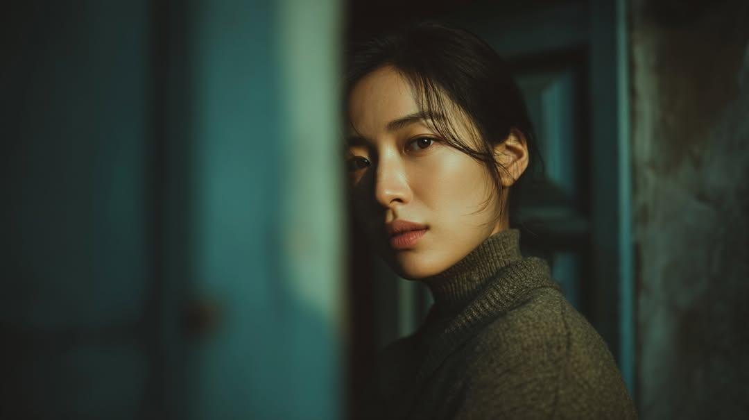 暮色黄昏的电影感少女侧影 效果图