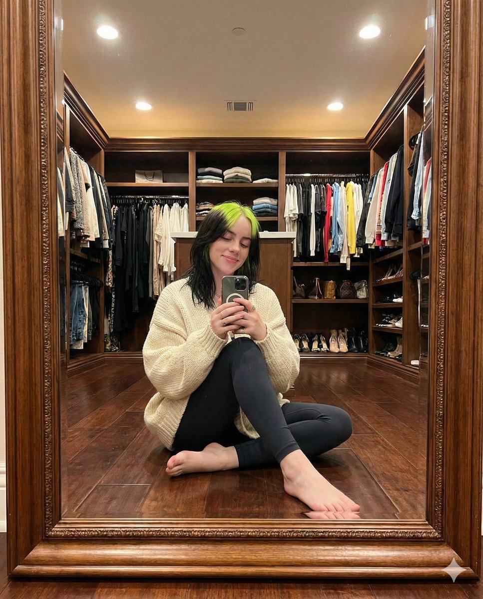 奢华衣帽间里的慵懒自拍女孩 效果图