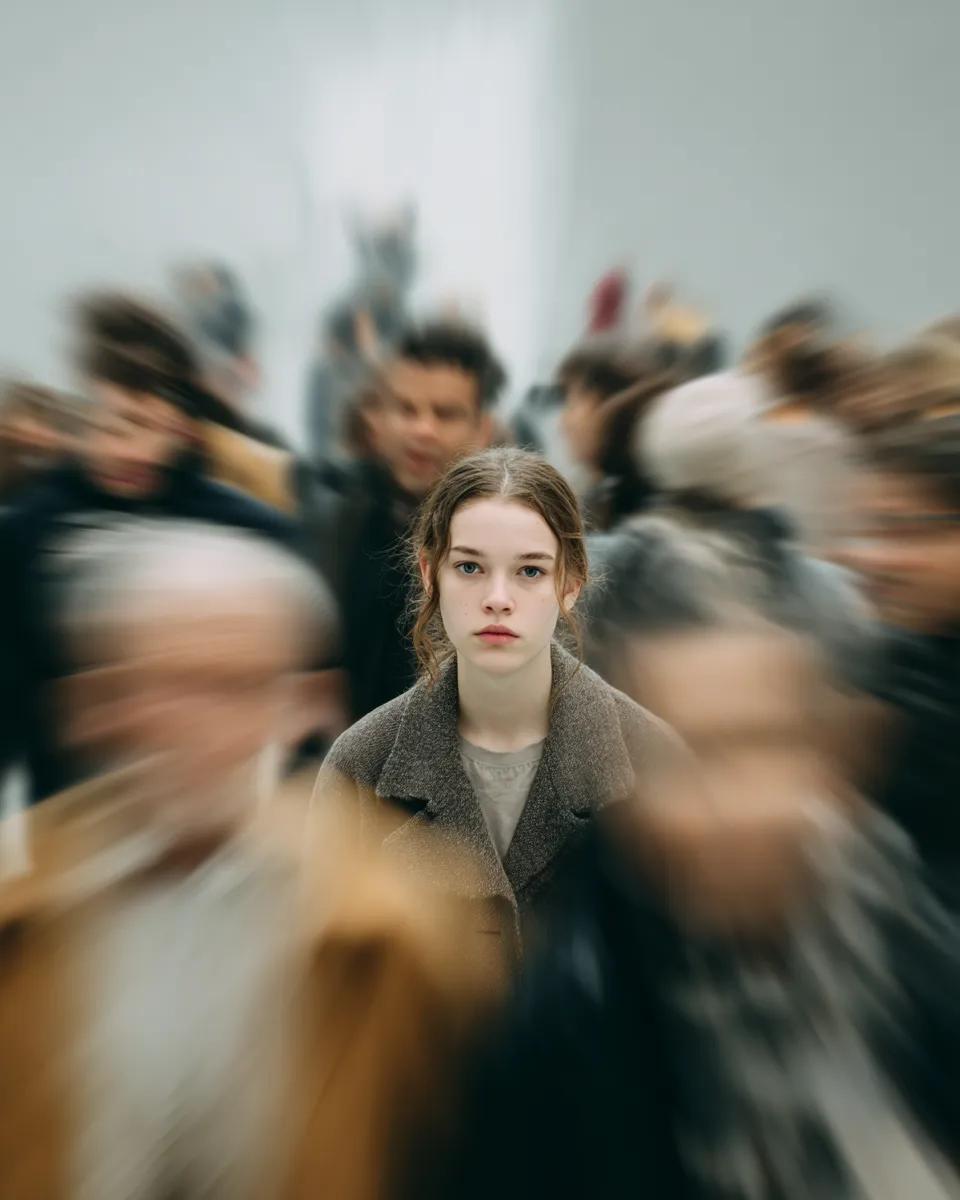 繁华人群中的孤独静止 效果图