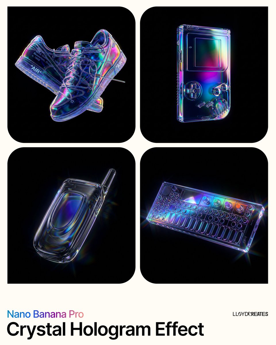 黑曜石玻璃悬浮全息幻彩产品摄影 效果图