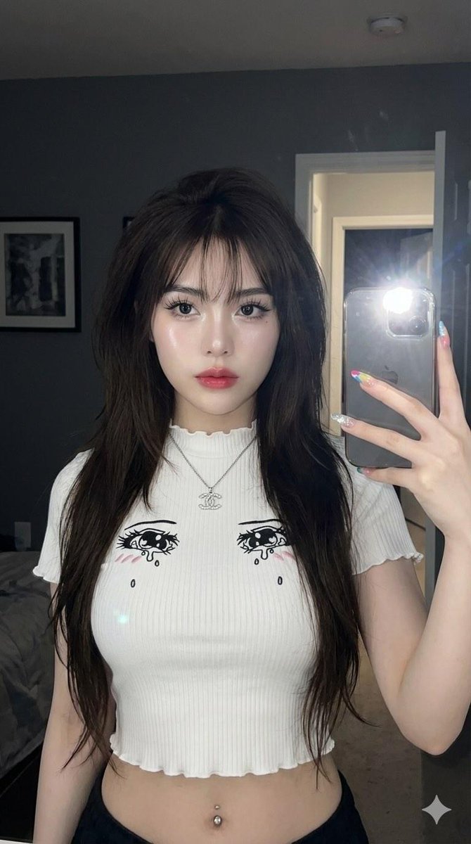 暗室闪光灯下的甜酷辣妹自拍 效果图