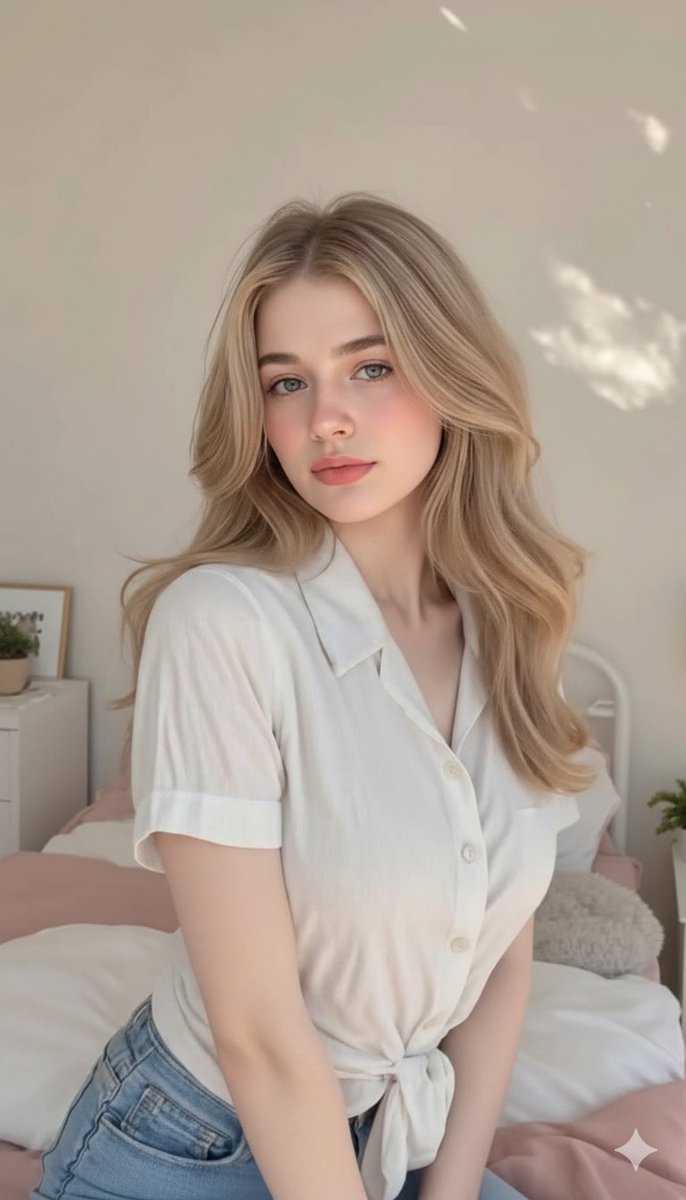晨曦微光中慵懒的金发少女 效果图