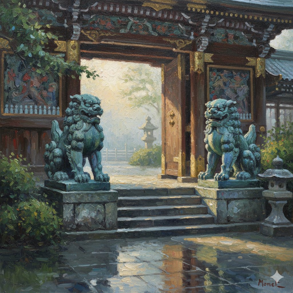 莫奈笔下的阳明门唐狮子 效果图