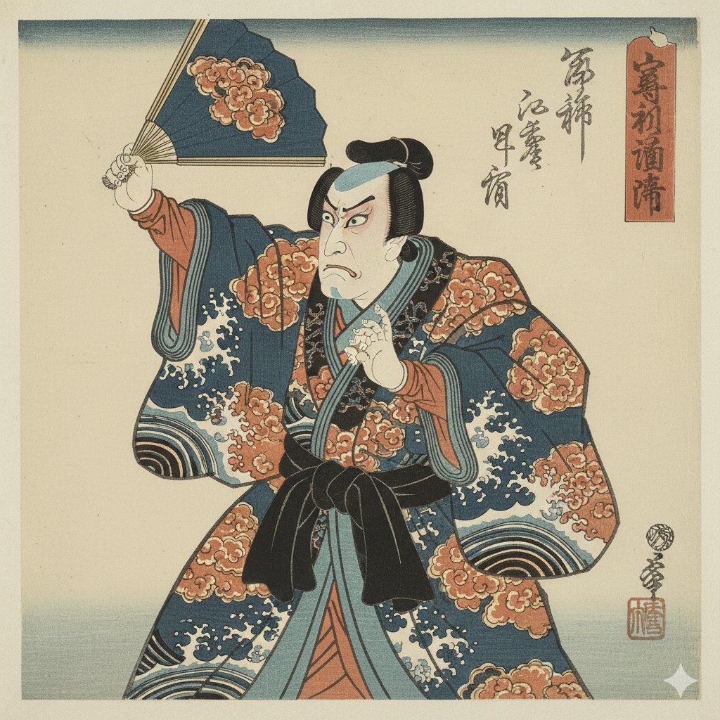 狂放写乐风浮世绘役者像 效果图