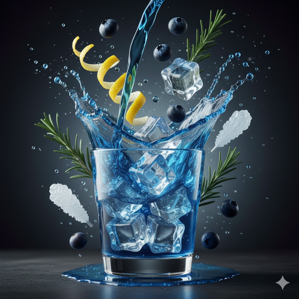 悬浮鸡尾酒的奢华定格瞬间 效果图