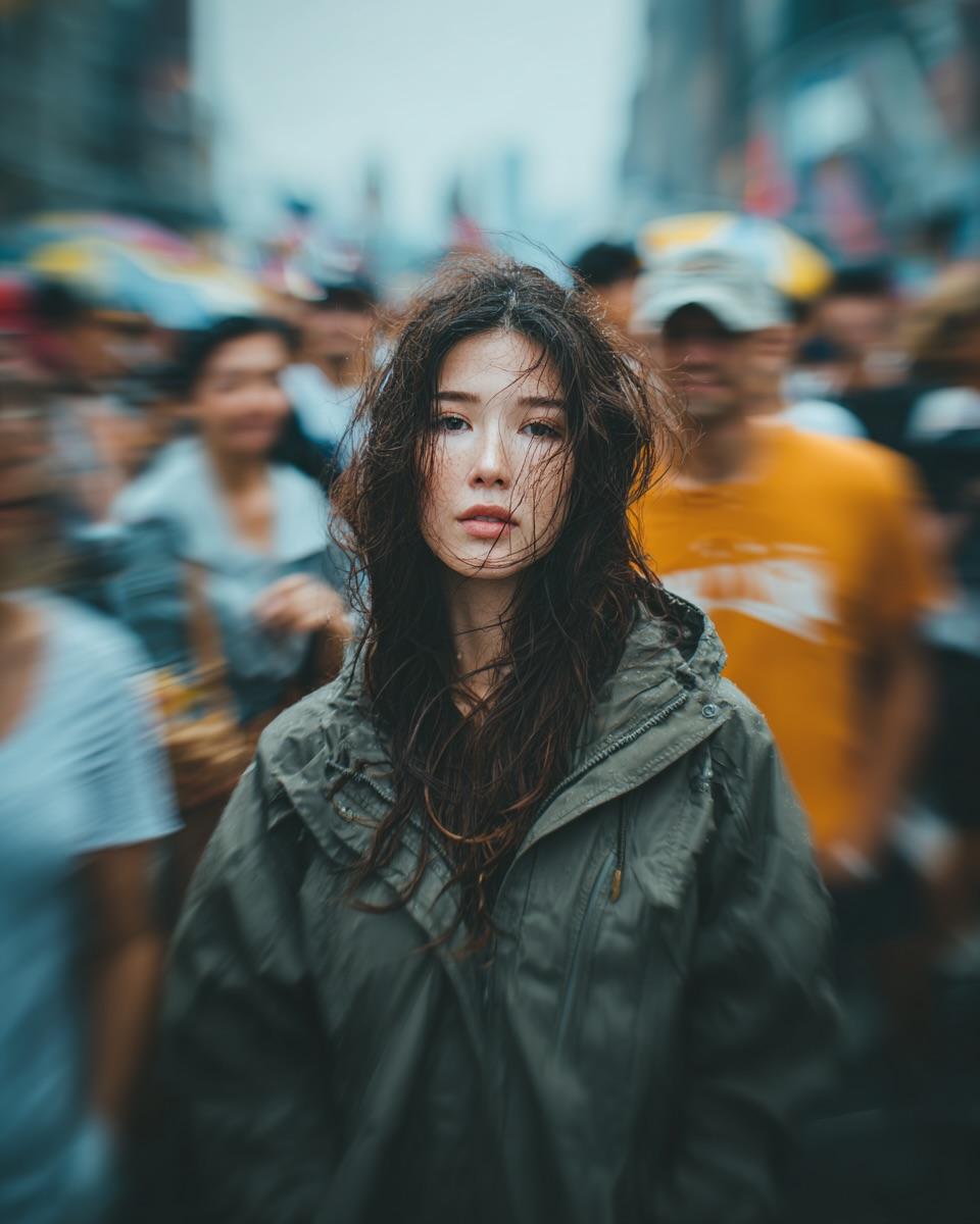 闹市虚影中的清冷凝视 效果图