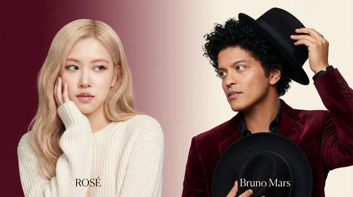 ROSÉ与火星哥双联画大片 效果图