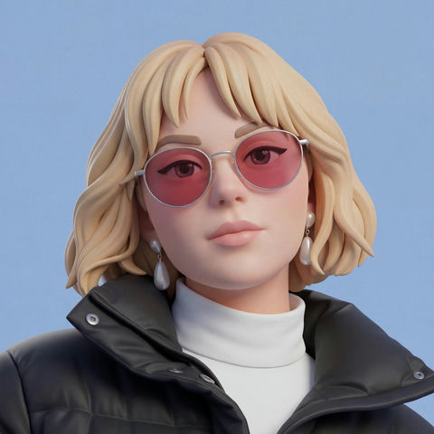 皮克斯风格3D真人定制手办模型 效果图