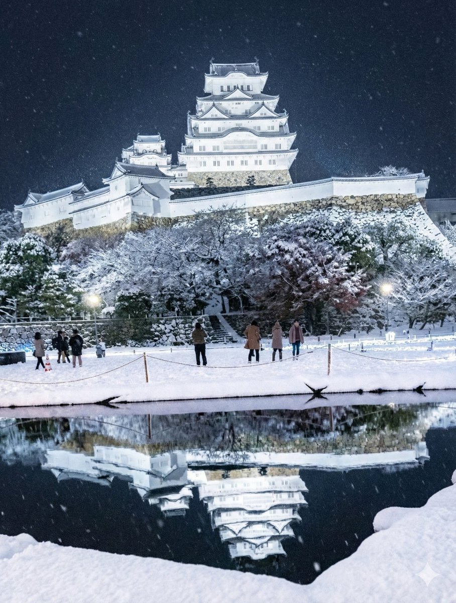 镜花水月映姬路，漫天飞雪虚幻境 效果图