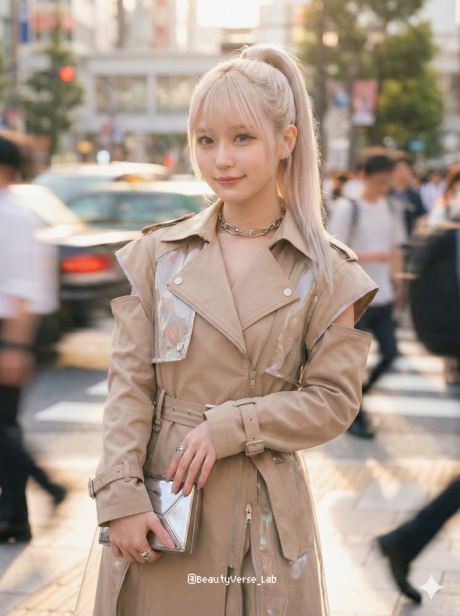 喧嚣都市流光中的日系前卫时尚少女 效果图