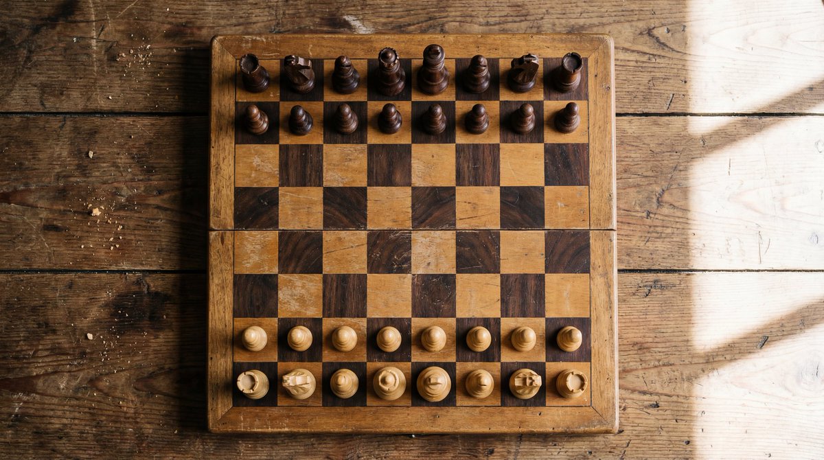 极致光影下的国际象棋棋盘俯视实拍 效果图
