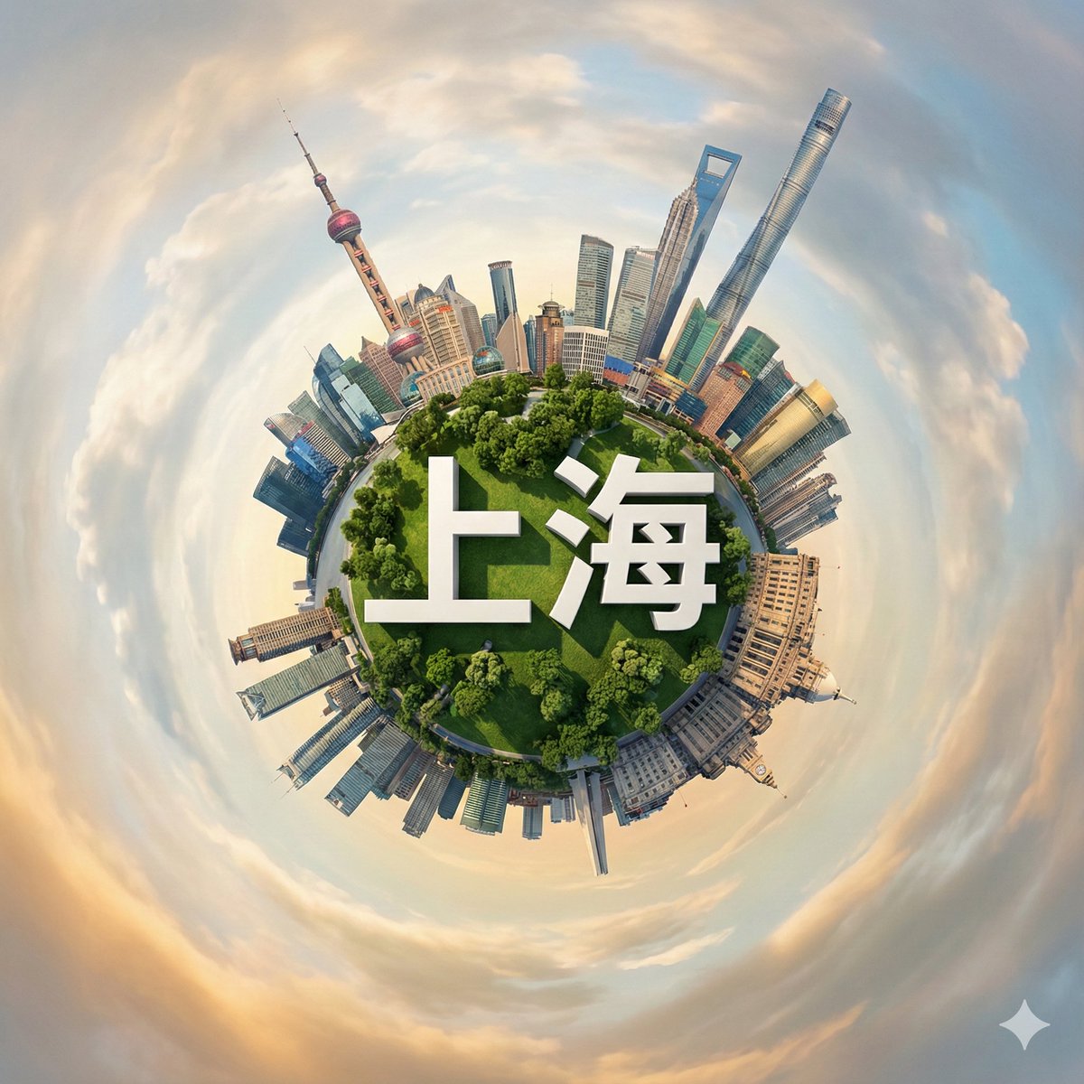 悬浮宇宙的超写实上海微缩星球地标 效果图