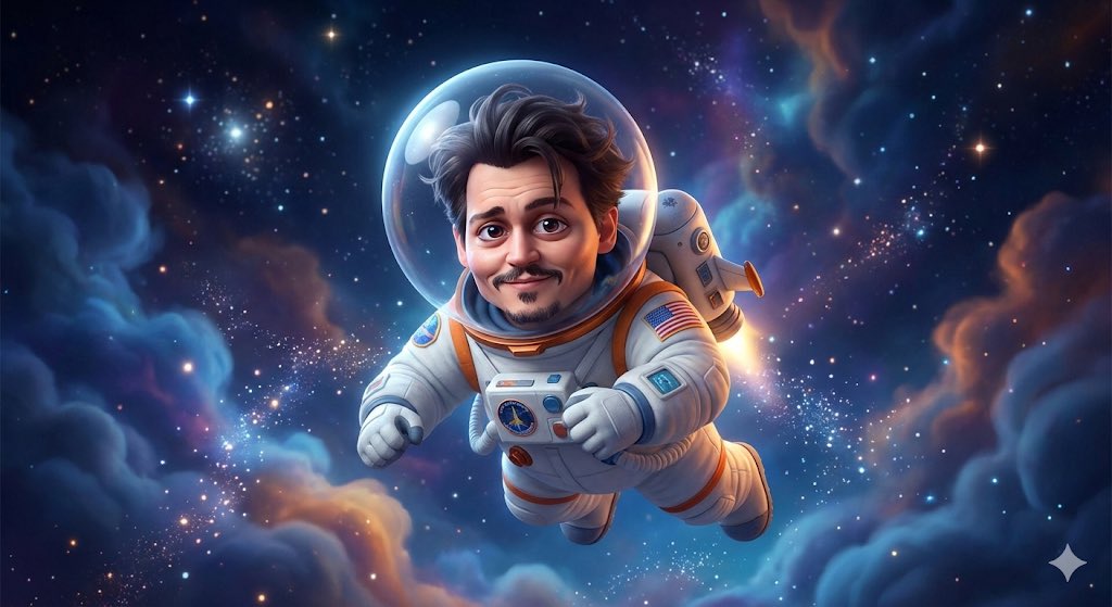 梦幻星云皮克斯风名人宇航员头像 效果图