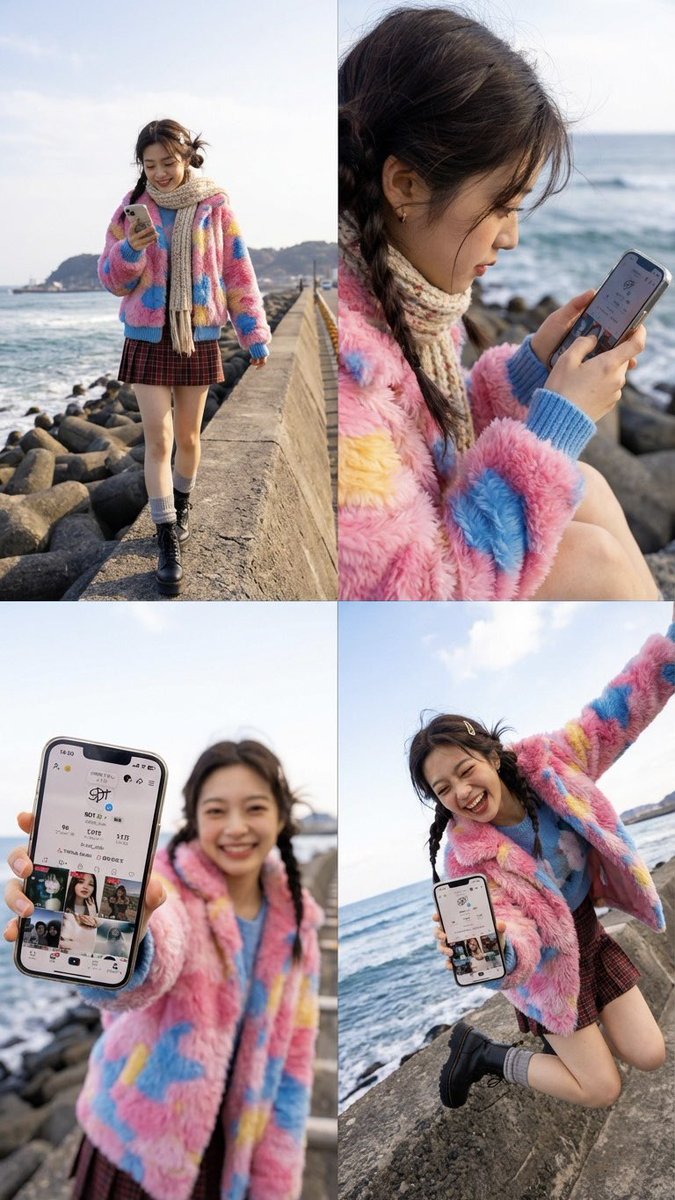 活力四联拍：手机交互的动感瞬间 效果图