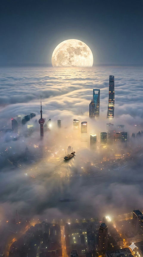 云海孤舟驶向魔幻巨球奇景 效果图