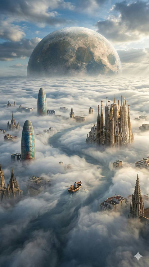 云端孤舟驶向异星球的城市幻梦 效果图