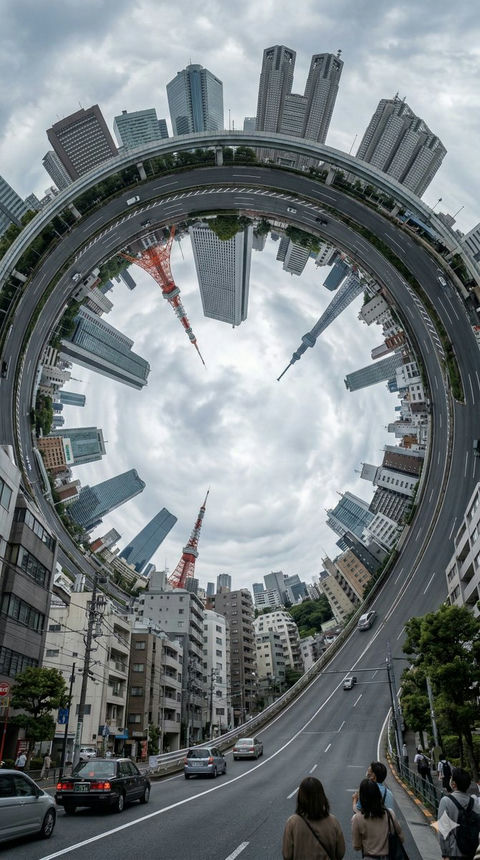 盗梦空间式反重力折叠都市奇观 效果图