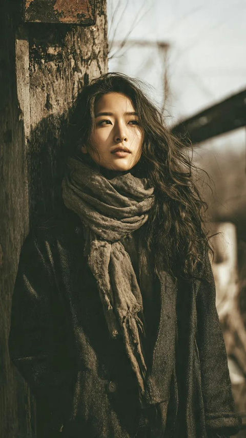 90年代垃圾摇滚风的日本女性肖像 效果图