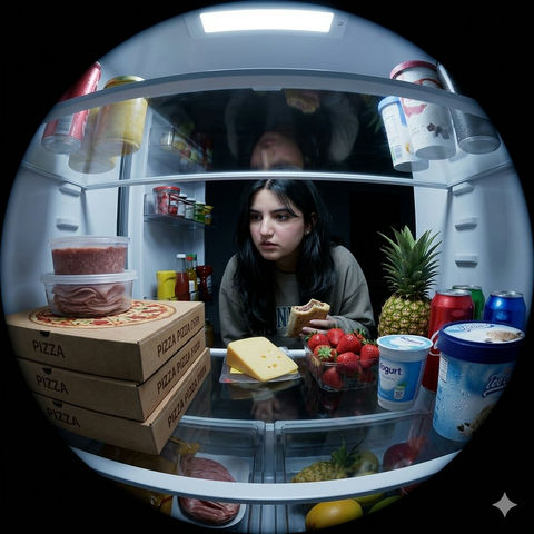 深夜觅食巴基斯坦少女的冰箱视角 效果图