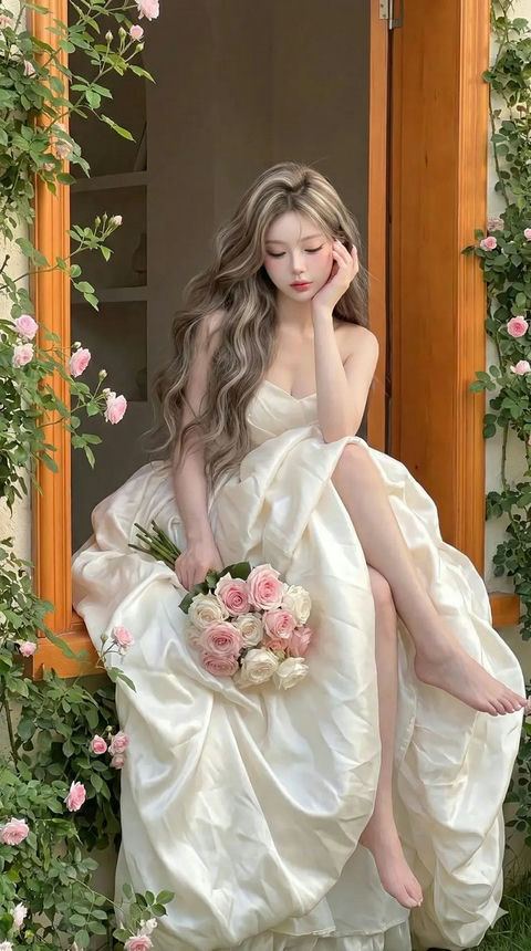 少女窗边花语浪漫 效果图