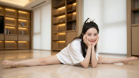 偶像女神纯白劈叉惊艳瞬间 效果图
