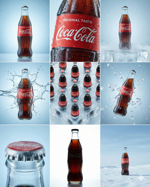 可口可乐冰感九宫格品牌视觉大片 效果图