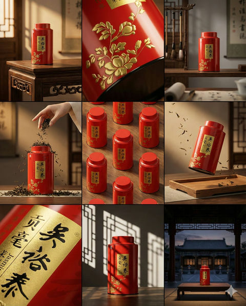 茶叶品牌9宫格视觉分镜设计 效果图