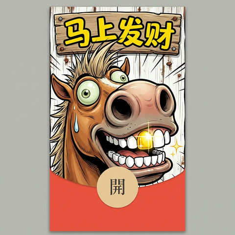 金牙搞怪马头漫画红包-马上发财 效果图