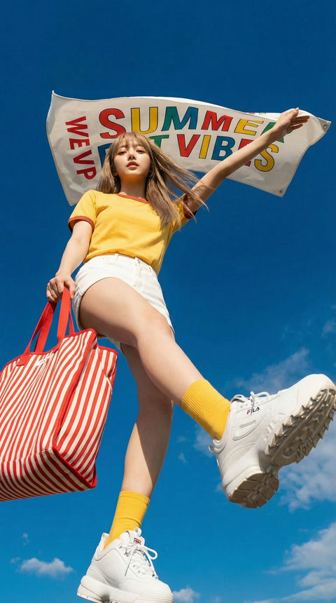 凌空跃舞艳阳少女 效果图