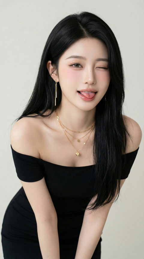 俏皮黑裙少女撩人写真 效果图