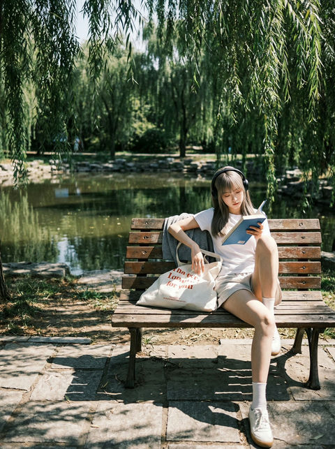 公园阅读夏日的静谧时光 效果图