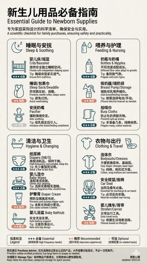 极简瑞风婴儿清单海报 效果图