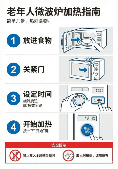 老年人友好的操作指南信息图 效果图
