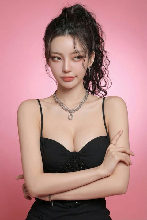 粉调棚拍的傲娇定格照 效果图