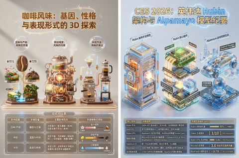 高密度的中文 3D 信息图 效果图