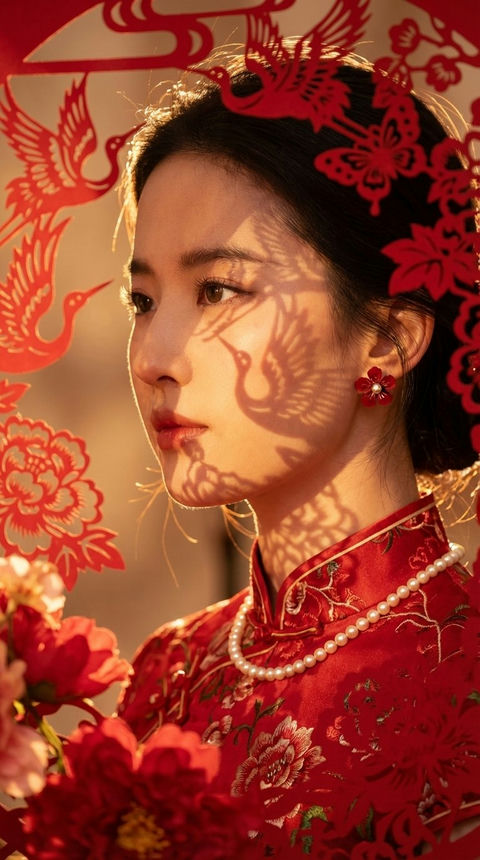 红妆剪影金辉玉颜 效果图